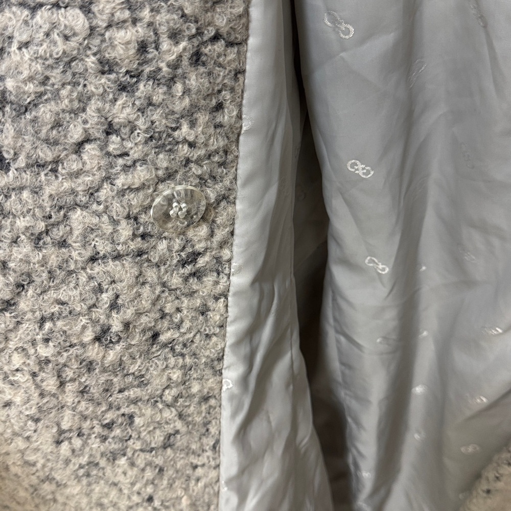 Cole Haan Cream Textured Wool Blend Coat - Picture 9 of 9